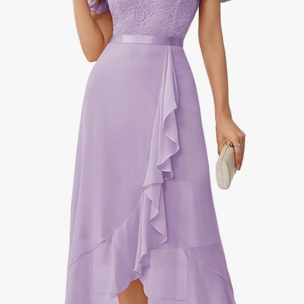 Elegant Lavender Lace Dress